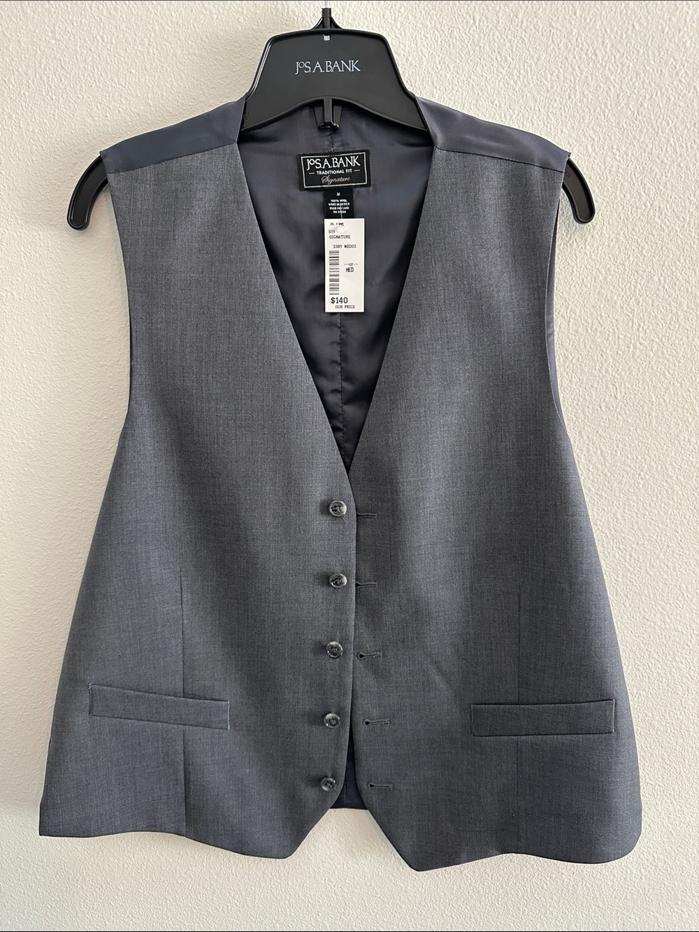 Jos. A. Bank Gray Men's Dress Vest - Wool